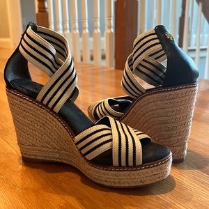 Tory Burch black and white espadrilles